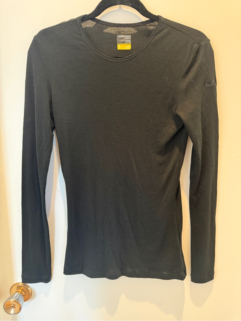 Icebreaker Merino 175 Black Wool Long Sleeve Base Layer Top M